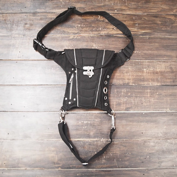 Cotton Leg Bag with Adjustable Waist Belt and Festival Storage Pouch