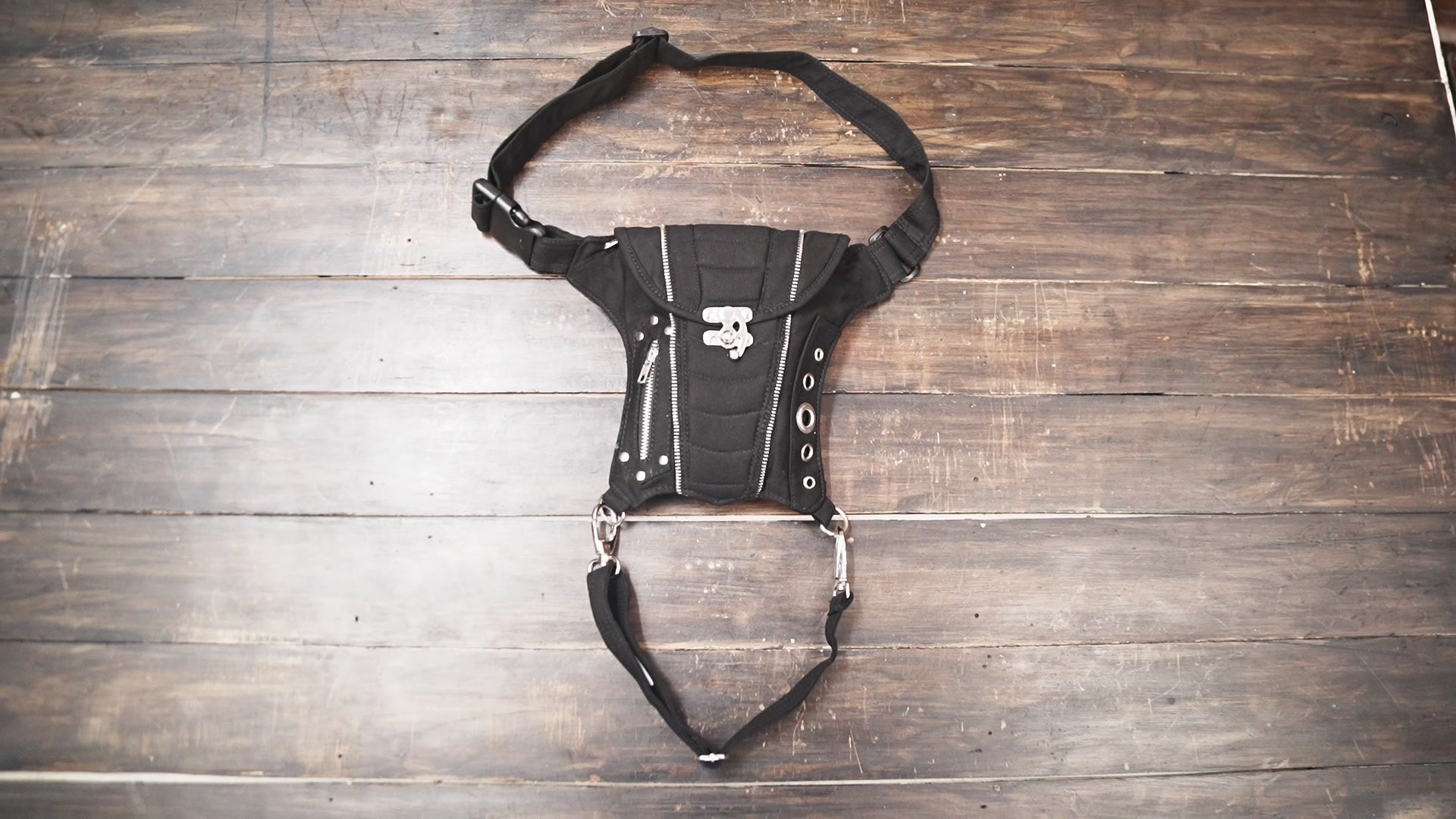 Cotton Leg Bag with Adjustable Waist Belt and Festival Storage Pouch