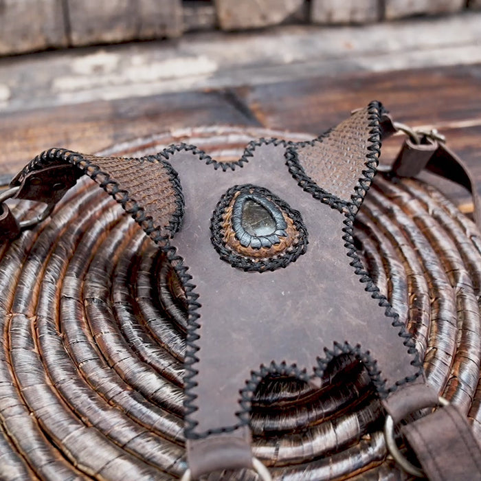 Handmade Gemstone Leather Holster: Steampunk Burning Man Belt Bag