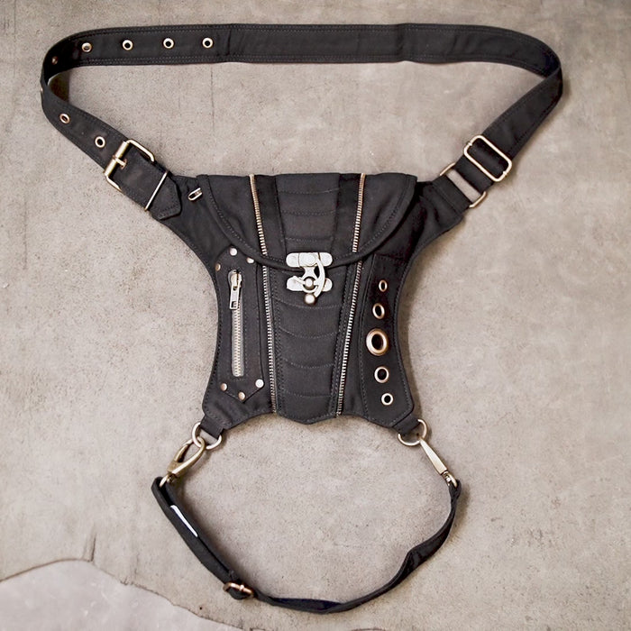 Handmade cotton utility waist belt bag for festivals and travel