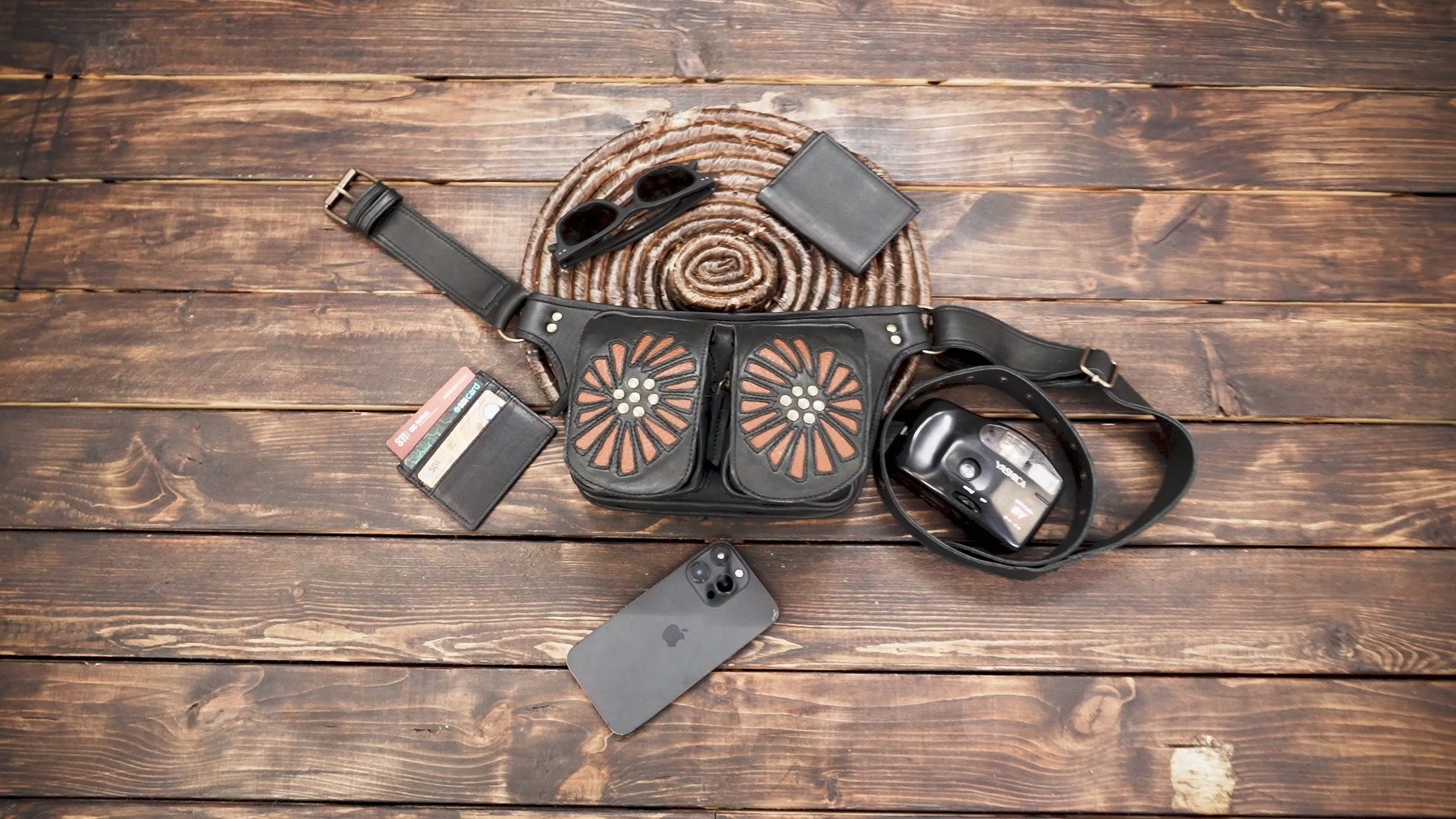 Genuine leather waist pack for everyday use