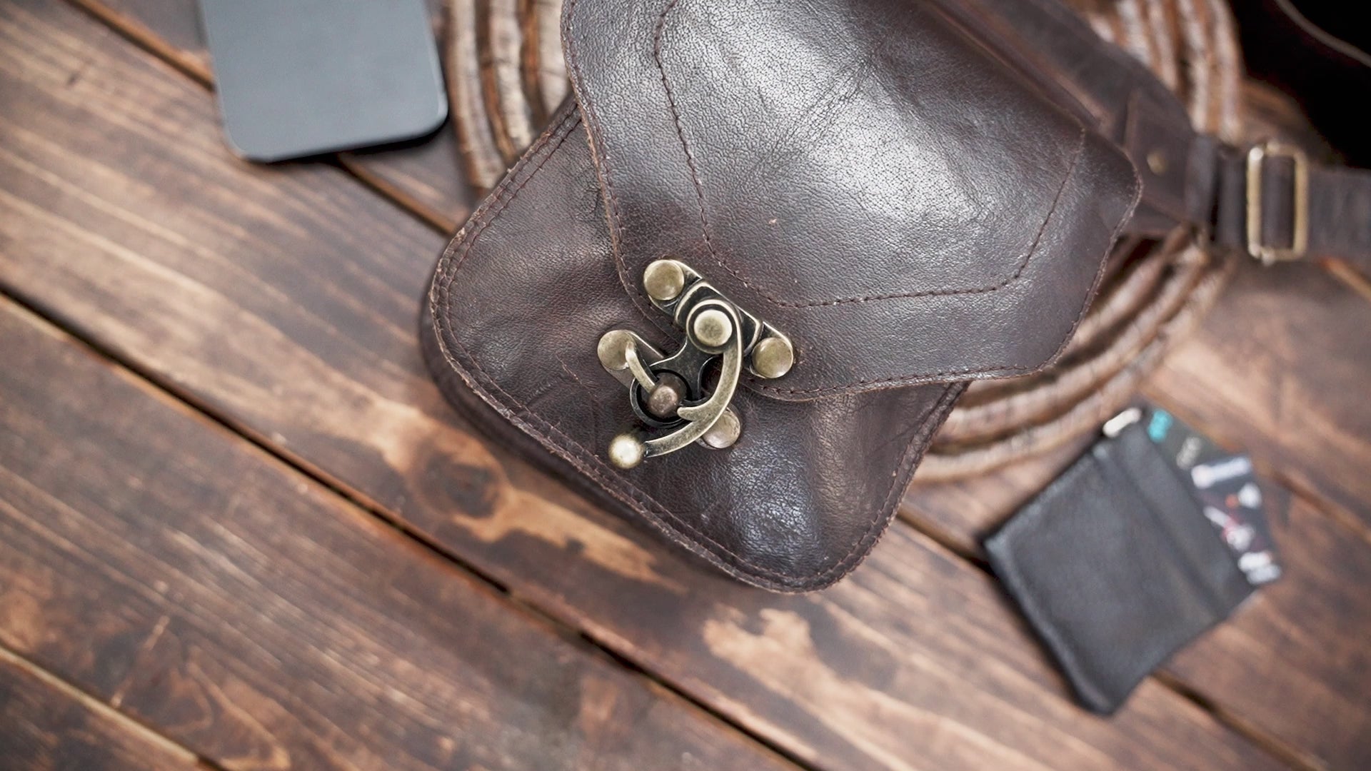 Handmade Leather Waist Belt with Front Pouch || Genuine Leather Waist Belt with Utility Pouch (LT/AB/WB/6171)