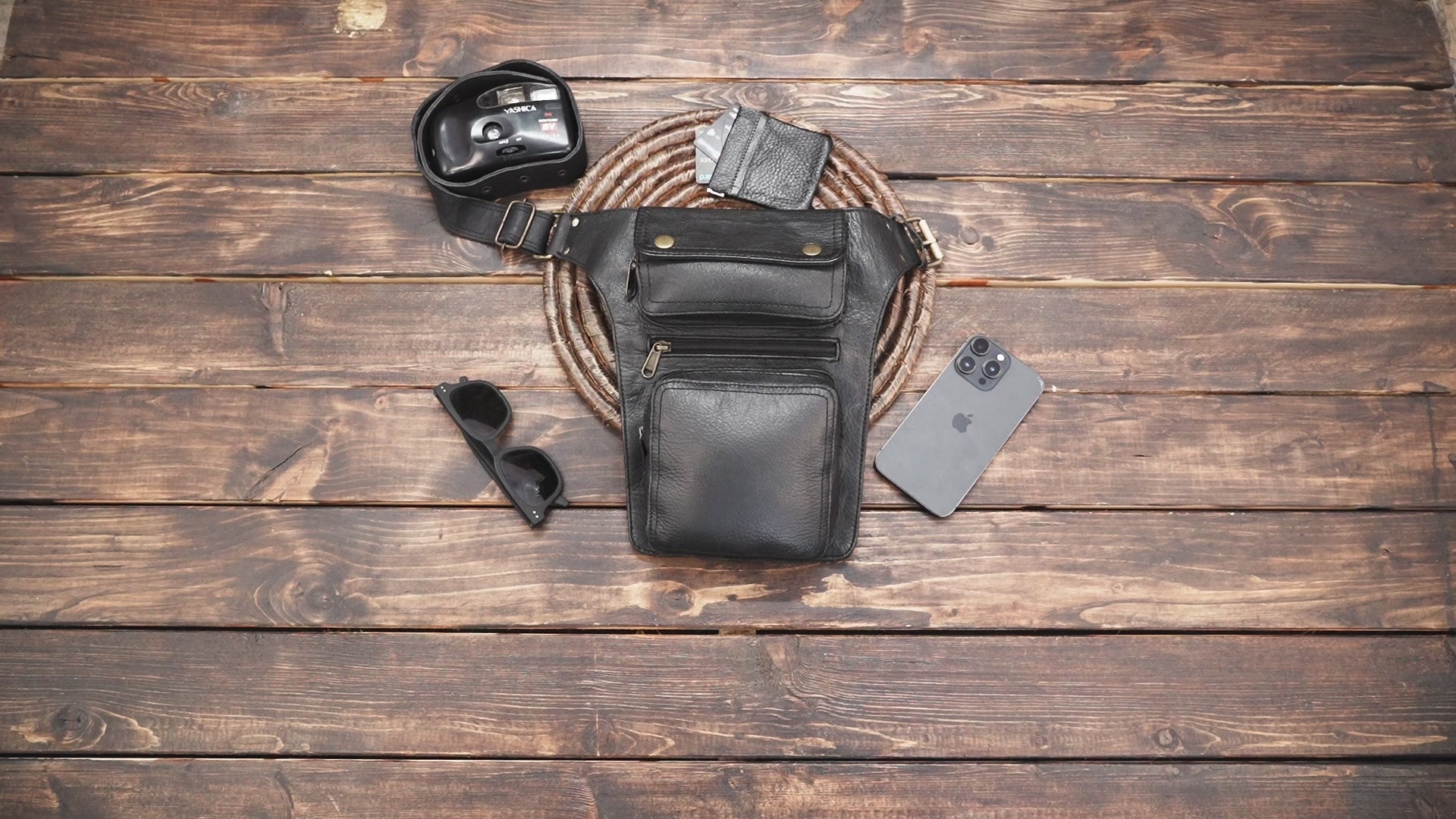 Adjustable Leather Holster Belt with Multiple Pockets – Steampunk, Gothic, Cosplay