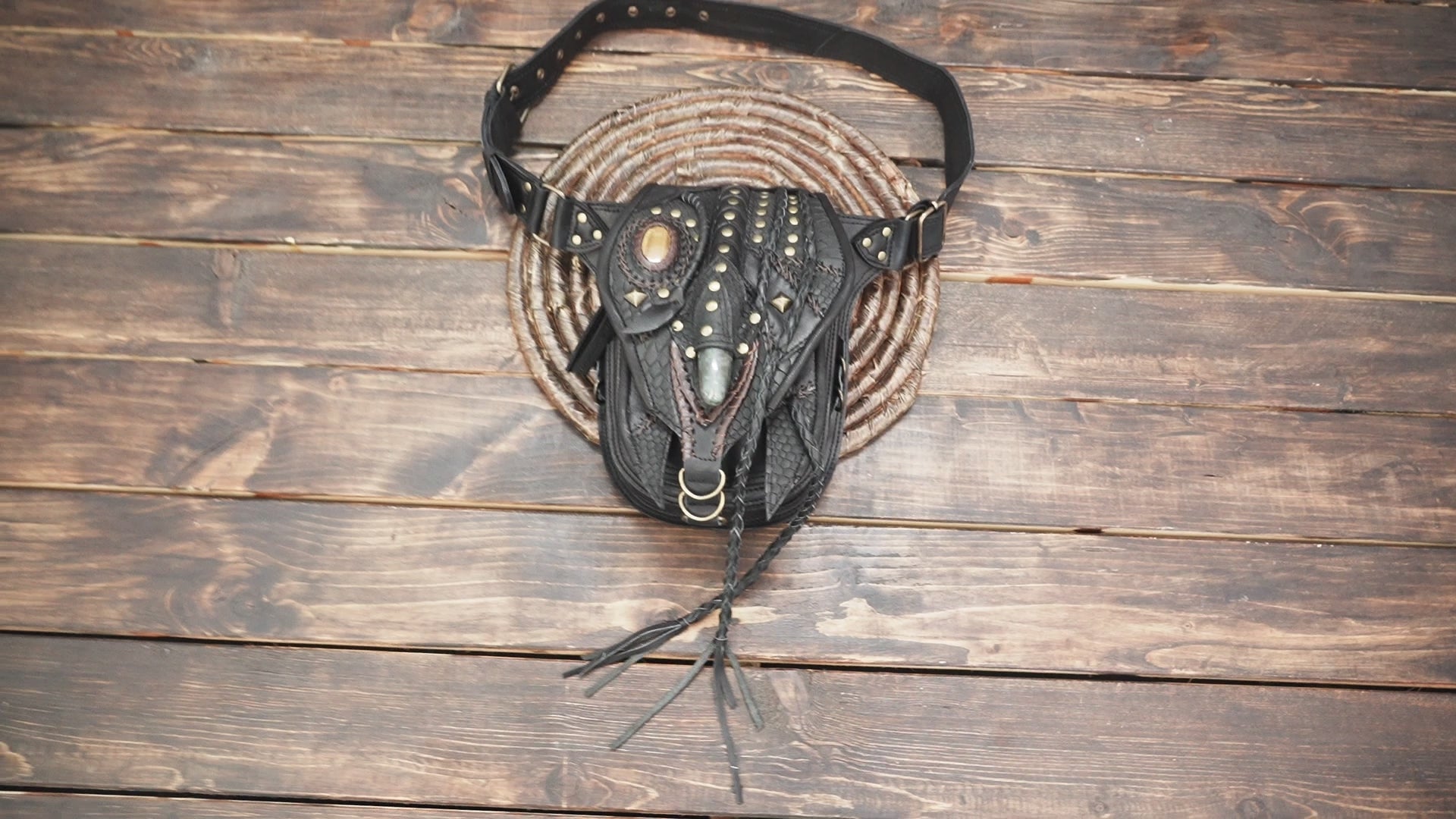 Handmade Leather Waist Belt with Decorative Laces and Studs || Leather Lace Up Waist Belt with Edgy Stud Detailing (LT-AB-WB-6045)