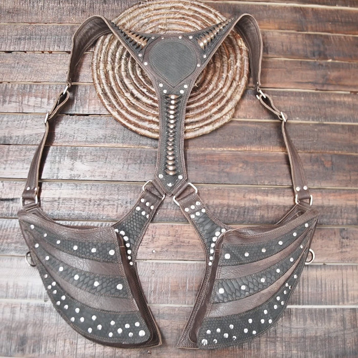 Gothic Leather Holster with Riveted Detailing – Burning Man & Cosplay Wear