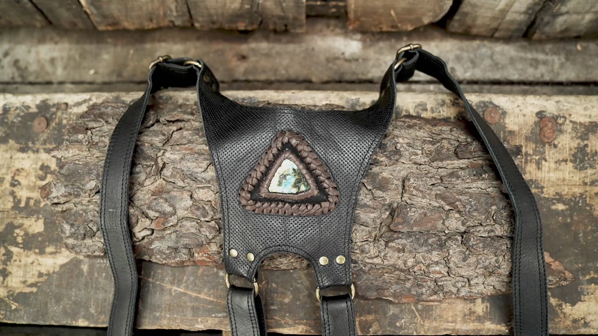Premium tribal leather shoulder holster for festivals