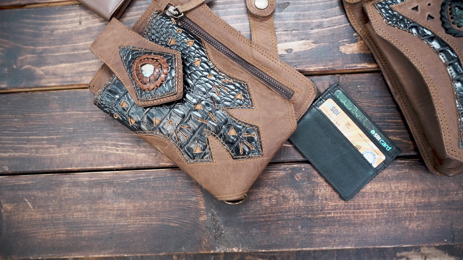 Tribal Leather Holster Belt with Gemstone Accents – Burning Man Accessory