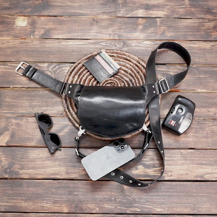 Gothic Steampunk Waist Bag Fanny Pack Retro Motorcycle Satchel Thigh Leg Bag|Clothing, Shoes & Accessories |Womens Handbags & Bags with black color 