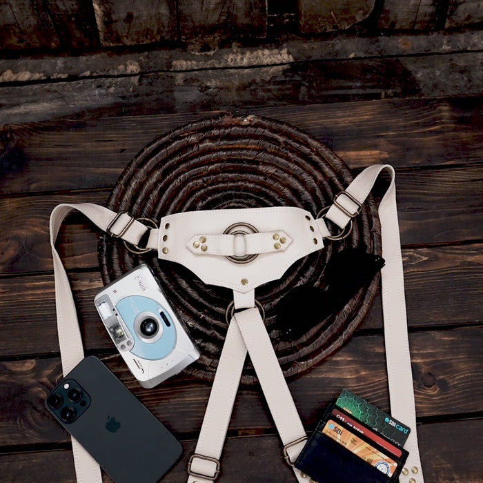 Buy Handmade Leather Holster Belt With Dual Utility Pouches, Steampunk Festival Leather Harness Belt storge 