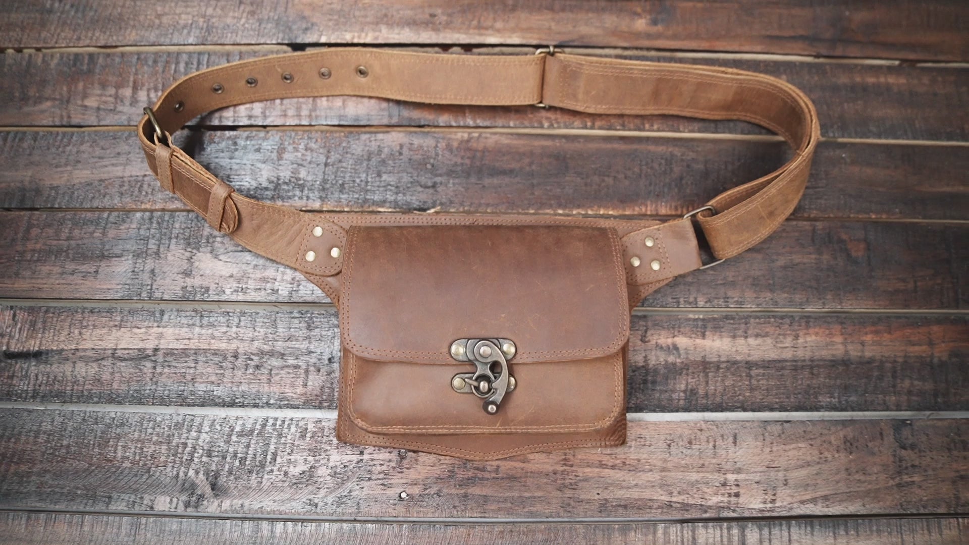 Handmade Leather Waist Belt – Steampunk Festival Hip Pouch