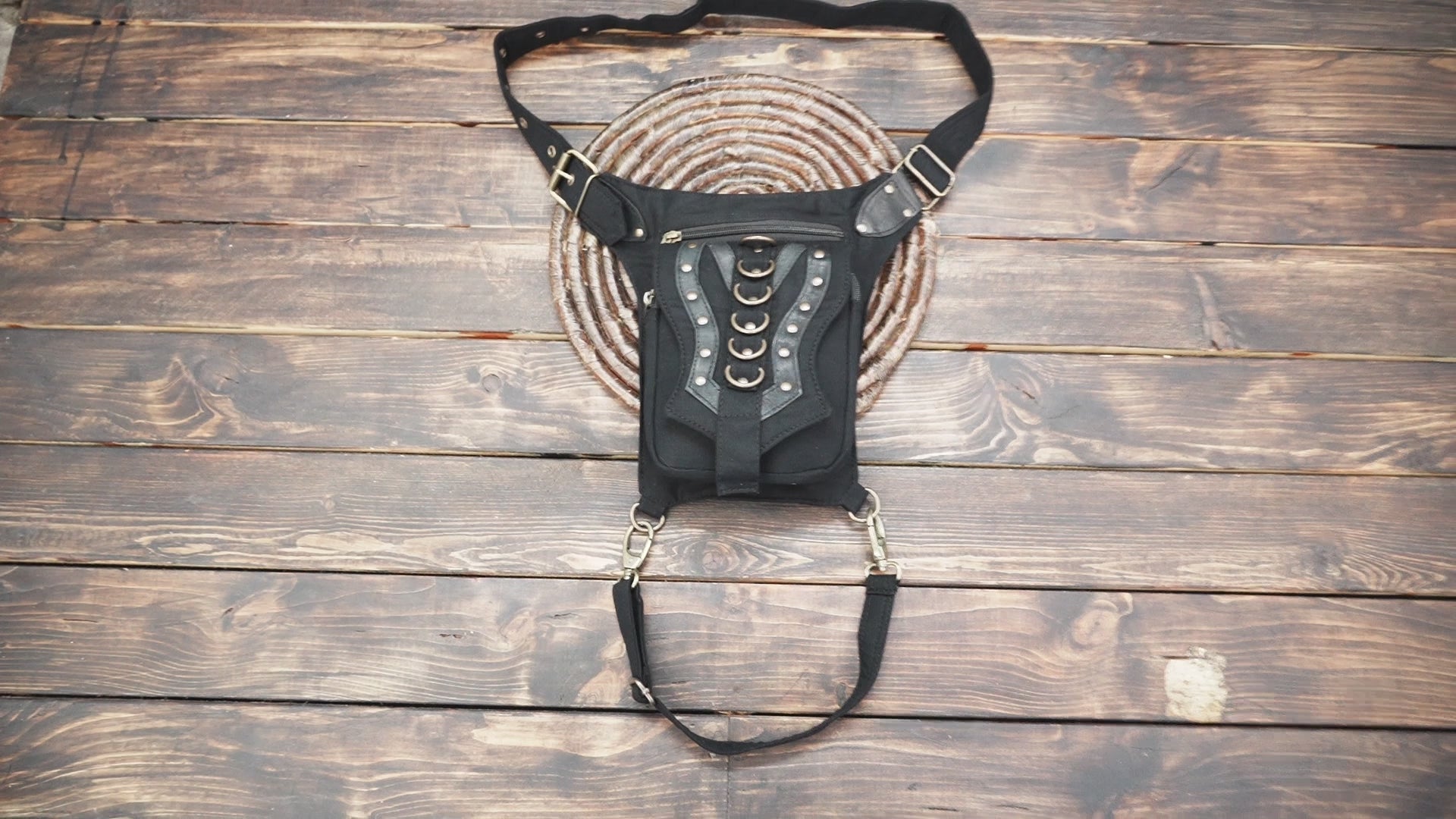 Handmade cotton festival pouch with adjustable shoulder strap